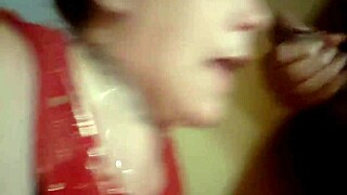 Jamie Cummings, the blowjob queen, takes a black dick in her mouth