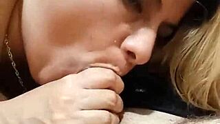 Linda Chica Sucks Monster Cock and Handjobs Until Massive Cumshot