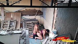 Fucking my sister-in-law on the terrace in outdoor sex