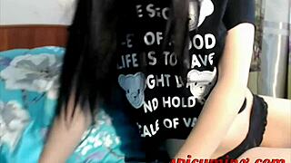 Pretty teen brunette shows her perfect little pussy close up