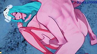 Nelliel says, 'Fuck me, Ichigo, with Tier watching.'