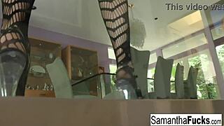 Samantha Saint Poses Nude In A Revealing Fishnet Body Suit, Showcasing Her Big Tits And Ass