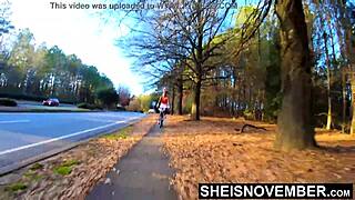 i rode my bike nude in public, showing off my tiny ebony butt as msnovember