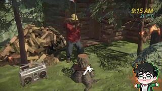 Lumberjack strips bare in forest for wild Christmas yaoi tale