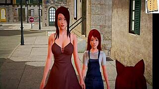 My New Family 94: Redhead Teen Plays Game at Home