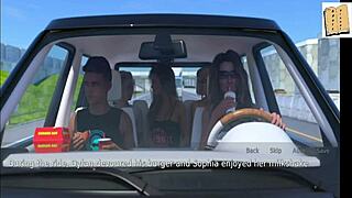 Wife and stepmother in cartoon scene