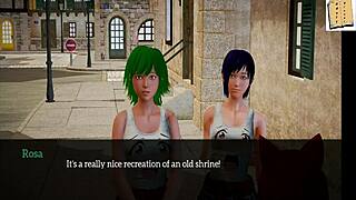 My New Family 94: Redhead Teen Plays Game at Home