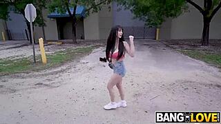 Dylann Vox, double D stripper, jumps on bus for wild ride.