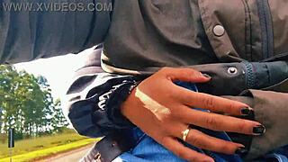 Hotwife jerked off on the road until she came, we almost got caught 😏