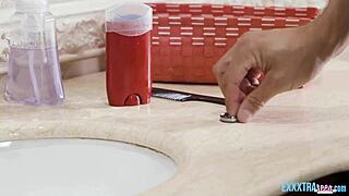 I fucked that skinny teen to multiple orgasms with my big dick in the bathroom.