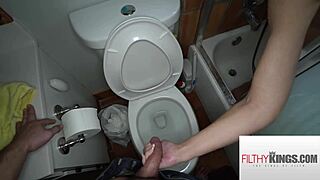 weird busty stepmom wants to watch me pee and suck my dick