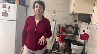 Blonde Brazilian Prepares Morning Coffee With Subtle Charm