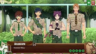 In game friends camp episode 34, i seek permission from scoutmaster with russian voiceover.
