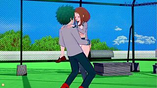 Ochako and Izuku in intense hentai sex