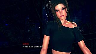 violet says lets play trick or treat with her big tits