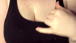 slapping my huge tits on the table