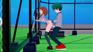 Ochako and Izuku in intense hentai sex