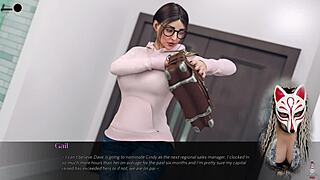 The office secretary with huge boobs plays a game in her skirt and upskirt style