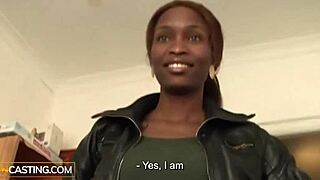 Black skinny model tries interracial casting for a fake escape from Africa. Her deepthroat skills are tested in harsh reality.