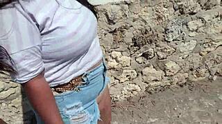 The Sexy LATINA with a Horny ASS Saw Me on the BEACH and Came Right Away