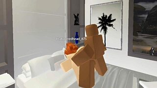 robloxian redhead slutty snowbunny cares for her daddy in bent over doggystyle