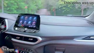 latina lesbian blowjob in car leads to cumshot