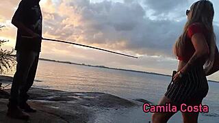 a procura de um camping encontrei pescador pedi para ele me ensinar a pescar e aproveitei para pegar na vara dele completo no red