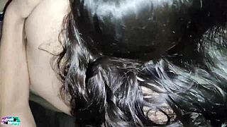 I Suck My Neighbor While He Watches Porn And Records, Then He Fucks Me Doggystyle