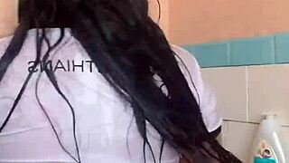 He loves seeing my wet arm in the bath!