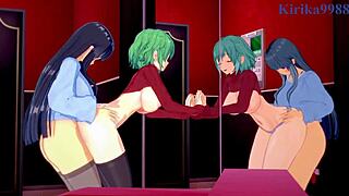 Hikage and Ikaruga engage in intense lesbian play and futanari sex