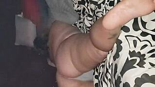 I-I gap her pussy with a pink dildo, it's so intense!