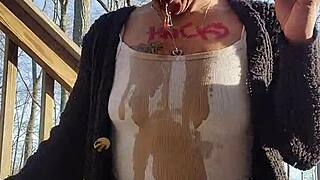 No Fucks Given in Messy Outdoor Ebony Desperation!