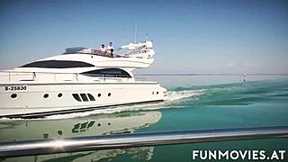 chesty gina enjoys outdoor activities with two men