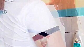 He loves seeing my wet arm in the bath!