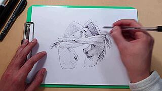 Two Beautiful Girls in a Quick Sketch