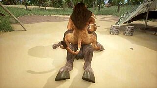 minotaur fucks lion hard and cums in mouth