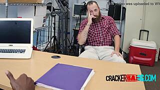 muscled white bear gets pounded by huge black cock