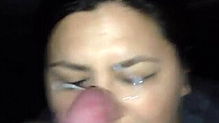 Brunette Teen Sucks Cock Then Gets Facial