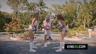 Willow Ryder and Skyla Sun skip basketball for stepbro's cock