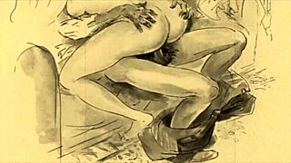 Vintage erotic drawings showcase steamy retro fantasies in stunning detail. They capture raw desire from a bygone era.
