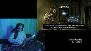 Naked Brunette Plays Deadspace Part 6