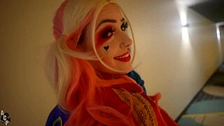 Harley quinn gets her pink pussy destroyed by joker with rachel luxe