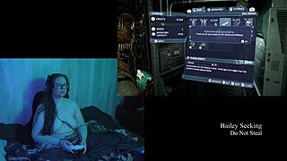 Naked Brunette Plays Deadspace Part 6