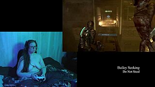 Naked Brunette Plays Deadspace Part 6