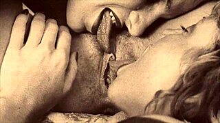 Vintage Lesbian Lovers Embrace Passionately
