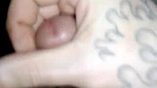 guy masturbates his cock until he cums hard