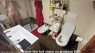 guy gets spied on in the shower while jerking off, not his brother watching