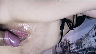 The russian chick groans with dirty talk big ass orgasm!