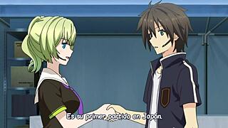 Fan service in hentai anime style