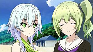 Fan service in hentai anime style